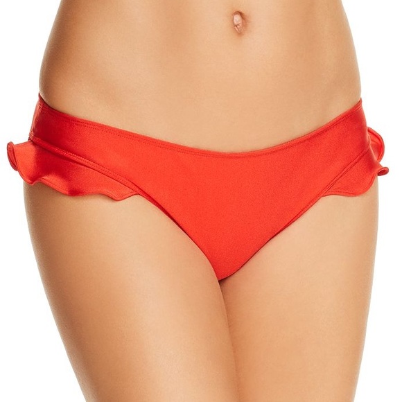 NWT For Love & Lemons Rodeo Ruffle Bikini Bottom Red - Picture 1 of 7